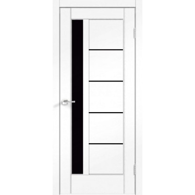 Межкомнатная дверь Premier 3 SOFT TOUCH Ясень Белый черное стекло