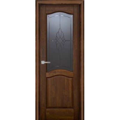 Межкомнатная дверь Лео со стеклом античный орех ольха